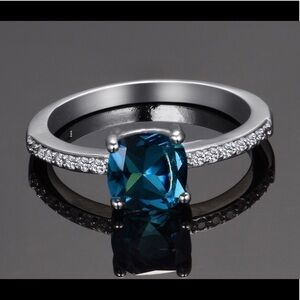PEACOCK‎ BLUE AQUAMARINE RING